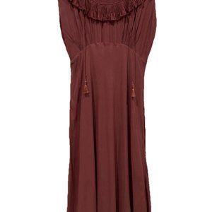 Women’s FLANNEL America‎ Dress Size 3 Burnt Orange Maxi Formal Elegant Viscose L